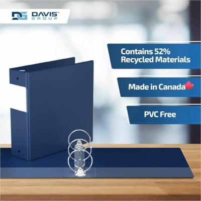 Davis Group Premium Economy, Round Ring, Binder, 6 Pack (Royal Blue, 3") - Letter - 8 1/2" (215.90 mm) x 11" (279.40 mm) Sheet Size - 600 Sheet Capacity - 3 x 3" (76.20 mm) Ring(s) - Fastener(s): Round Ring - Pocket(s): 2, Internal - Polypropylene - Royal Blue - 9.10 lb (4127.69 g) - Spine Label, PV e 