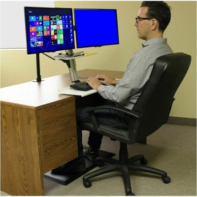Rocelco EFD-2 Mounting Adapter for Monitor, Desk Mount - Black - Height Adjustable - 2 Display(s) Supported - 24" Screen Support - Steel, Aluminum - 1 Unit elco EFD 