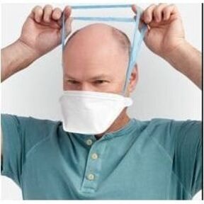 KIMTECH N95 Pouch Respirator - Small - Particulate Protection - Polypropylene - White - Comfortable, Breathable, Foldable, Adjustable Nose-piece, Soft, Stretchable, Latex-free, Head Strap, Lightweight - 50 / Pack  SMALL SIZE WHITE W/2 BLUE HEADBANDS