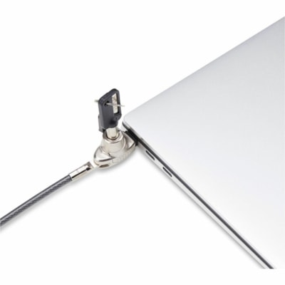 StarTech.com Slim Lock Noble Wedge® Slot Compatible, 6.6ft (2m) Keyed Locking Cable, Desk Anti-Theft Security For Laptop/Notebook Computer - Slim laptop lock compatible w/Noble Wedge® security slot; 6.6ft (2m) steel cable - Keyed laptop lock - Design w/off-center lock tip enabling computer t  ACCS 
