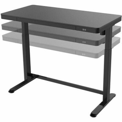 Realspace Electric 48" Height-Adjustable Standing Desk, Black - Modern Style - 1 Drawers - 2 Legs - 100 lb (45.36 kg) Capacity - Height Adjustable - 48" (1219.20 mm) Table Top Width x 23.6" (599.44 mm) Table Top Depth - 47.6" (1209.04 mm) Height - Business, Office - Assembly Required - Black, Metall  
