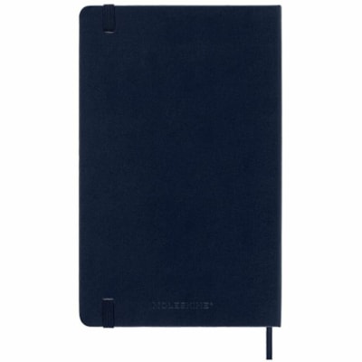Moleskine Planner - Large - Weekly - 12 Month - January 2025 - December 2025 - 5 1/10" (129.54 mm) x 8 19/64" (210.82 mm) Sheet Size - Ivory Sheet - Elastic - Sapphire Blue - Paper - Cardboard Cover - Hard Cover, Acid-free, Ruled, Rounded Corner, Durable, Easy to Use - 1  