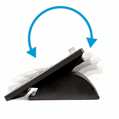 Fellowes Office Suites(tm) Adjustable Footrest with Microban® - 30° Tilt - Black, Silver - 1 Each FOOTREST W/MICROBAN PROTECTION 
