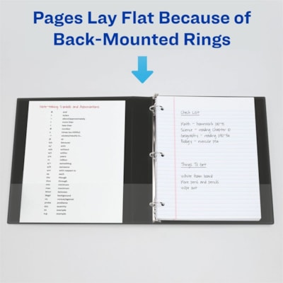Avery® Durable View Binder 2" , Slant D Rings, Black - 2" (50.80 mm) Binder Capacity - Letter - 8 1/2" (215.90 mm) x 11" (279.40 mm) Sheet Size - 530 Sheet Capacity - 3 x 2" (50.80 mm) Ring(s) - Fastener(s): Slant Ring - Pocket(s): 2, Internal - Polypropylene - Black - Recycled - Pocket, Durable SLANT D RINGS BLACK 2"