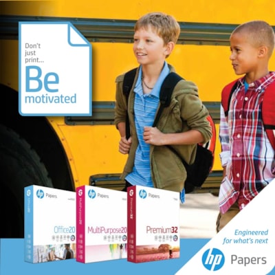 HP Papers - Papier de copie et à usages multiples 112400 - 100 Luminosité - format lettre - 8 1/2 po (215,90 mm) x 11 po (279,40 mm) - 24 lb (10886,22 g) Poids de Base - Lisse - Double face, Heavyweight, Sans bourrage, Sans acide - Blanc - 500 / Ramette 24 LBS BL:96 500 FEUILLES/PQT 