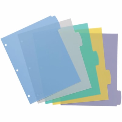 Avery® Big Tab(tm) Write & Erase Plastic Dividers, 5 tabs, 1 set - 5 x Divider(s) - 5 Write-on Tab(s) - 5 Tab(s)/Set - 8.50" (215.90 mm) Divider Width x 11" (279.40 mm) Divider Length - Letter - 8.50" (215.90 mm) Width x 11" (279.40 mm) Length - 3 Hole Punched - Multicolor Plastic Divider - M REFERENCE DIVIDERS 1 SET/PKG 