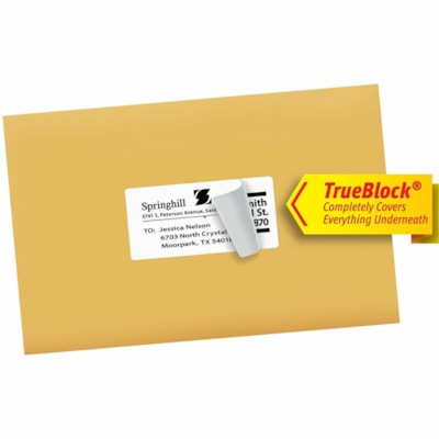 Avery® Shipping Labels, Sure Feed®, 2" x 4" , 250 Labels (5263) - 2" (50.80 mm) Width x 4" (101.60 mm) Length - Permanent Adhesive - Rectangle - Laser - White - Paper - 10 / Sheet - 25 Total Sheets - 250 Total Label(s) - Permanent Adhesive, Jam Resistant, Customizable - 250 / Pack PERMANENT  WHITE  SHEET LASER  4" X 2"  250 LBLS/PKG
