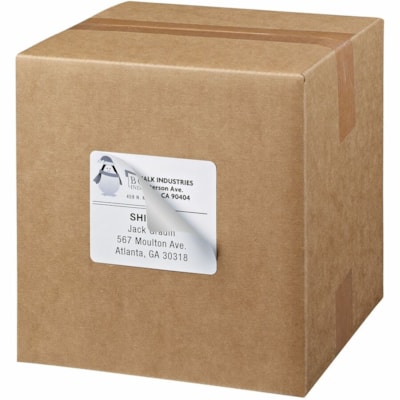 Avery® White Rectangle Labels with Sure Feed(tm) Technology,TrueBlock®, 3-1/3" x 4" , for Laser and Inkjet Printers - 3 1/3" (84.66 mm) Height x 4" (101.60 mm) Width - Permanent Adhesive - Rectangle - Laser - Matte - White - Paper - Permanent Adhesive, Jam Resistant, Smudge Resistant - 6  6/SHEET PERMANENT ADHESIVE AVERY 100 SHEETS/BX