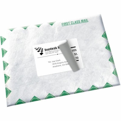 Avery® White Rectangle Labels with Sure Feed(tm) TechnologyTrueBlock® 3-1/2" x 5" , for Laser and Inkjet Printers - 3 1/2" (88.90 mm) Height x 5" (127 mm) Width - Permanent Adhesive - Rectangle - Laser - Matte - White - Paper - Permanent Adhesive, Jam Resistant, Curl Resistant, Smudge Res 5X3-1/2 4/SHT 400/BOX 