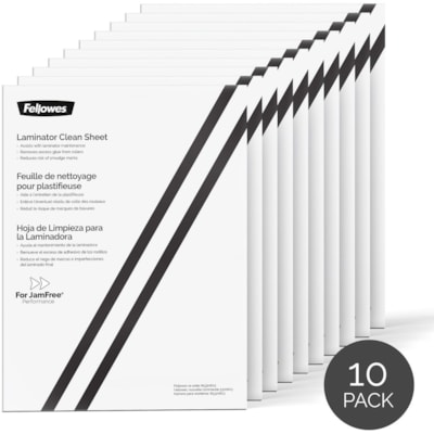 Fellowes Laminator Cleaning Sheets 10pk - White - 10 / Pack 10 PACK 