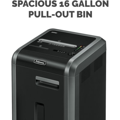 Fellowes Powershred® 225Ci 100% Jam Proof Cross-Cut Shredder - Continuous Shredder - Cross Cut - 22 Per Pass - for shredding Staples, Credit Card, CD, DVD, Paper Clip, Junk Mail, Paper - 0.2" (3.96 mm) x 1.5" (38.10 mm) Shred Size - P-4 - 2.80 in/s (71.12 mm/s) - 9.5" (241.30 mm) Throat - 60.57  20 SHTS CROSS CUT TEMP#3440101 SHRED SIZE 4MM X 38MM 16 GAL