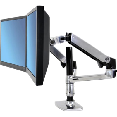 Ergotron 45-248-026 Mounting Arm for Notebook - 40 lb (18143.69 g) Load Capacity - 75 x 75, 100 x 100 - VESA Mount Compatible  Polished Aluminum - Extra fle xibility: Each arm l