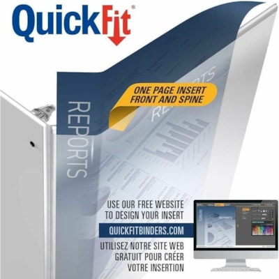 QuickFit Ring Binder - 1" (25.40 mm) Binder Capacity - Legal - 8 1/2" (215.90 mm) x 14" (355.60 mm) Sheet Size - 200 Sheet Capacity - 3 x 1" (25.40 mm) Ring(s) - Fastener(s): Round Ring - Pocket(s): 2, Internal - Horizontal Orientation - Polypropylene - Black - Recycled - Antimicrobial - 1 Each ROUND RING  USE ONE FULL SIZE SHEET FOR SPINE & COVER