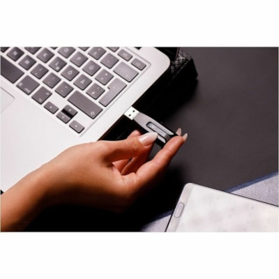 Microban 64GB Store 'n' Go V3 USB 3.2 Gen 1 Flash Drive - Gray - 64 GB - USB 3.2 (Gen 1) Type A - 80 MB/s Read Speed - 25 MB/s Write Speed - Gray - Lifetime Warranty - 1 Each BLACK & GRAY 