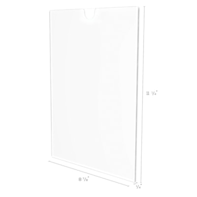 Deflecto - Porte-panneau de bureau - hauteur de 11 po (279,40 mm) x largeur de 8,50 po (215,90 mm) - clair - 1 chaque CHARGE PAR LA HAUT 8-1/2" X 11" - CLAIR