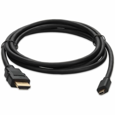 AddOn 3ft HDMI 1.4 Male to Micro-HDMI 1.4 Male Black Cable For Resolution Up to 4096x2160 (DCI 4K) - 3 ft (0.91 m) HDMI A/V Cable for Audio/Video Device, TV, Cellular Phone - First End: 1 x HDMI Digital Audio/Video - Male - Second End: 1 x Micro HDMI Type D Digital Audio/Video - Male - Black  CABL 