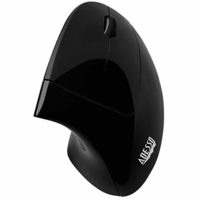 Adesso 2.4 GHz Wireless Vertical Ergonomic Mouse - Optical - Wireless - 30 ft (9144 mm) - Radio Frequency - 2.40 GHz - Black - USB - 1600 dpi - Scroll Wheel - 6 Button(s) - Right-handed - 2 x AAA Battery Supported  mouse  3 BTN  1000/1500/2000 switchable DPI  Blac