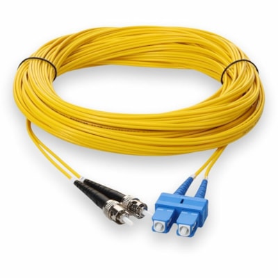 AddOn 15m ST to SC Yellow OS2 Duplex OFNR (Riser-Rated) SMF Fiber Patch Cable - 49.2 ft (15 m) Fiber Optic Network Cable for Network Device - First End: 2 x SC Network - Male - Second End: 2 x ST Network - Male - Patch Cable - Riser, OFNR - 9/125 µm - Yellow - 1.0  CABL 