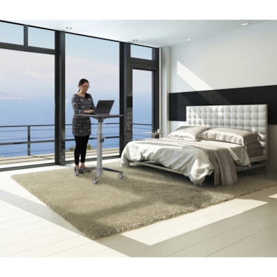 Ergotron - Bureau d'étudiant LearnFit - Top Stratifiés haute pression (HPL) Rectangulaire - Base Mélamine - 15 lb (6,80 kg) Capacité - Hauteur réglable - 33,5 po (850,90 mm) à 48,5 po (1231,90 mm) Adjustment - longueur du plateau de table 24 po (609,60 mm) x l   worksurface avec intergated cupholder   tablette