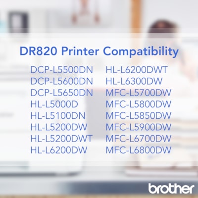 Brother DR820 Drum Unit - Laser Print Technology - 30000 - Black - OEM - 1 Each 30000 PG DUTY CYCLE 