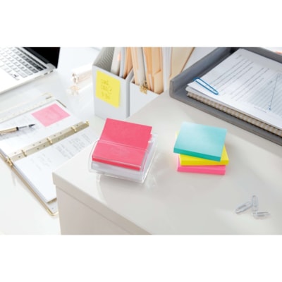 Post-it® - Feuillets Super Sticky - collection Miami - largeur de drapeau/note 3 po (76,20 mm) x longueur de drapeau/note 3 po (76,20 mm) - Rectangulaires - 90 Feuilles par bloc - Papier - Autocollant, Amovible, Recyclable - 6 / emballage 3"X3"  6PACK 