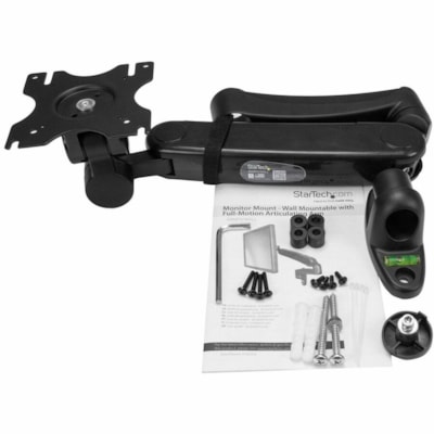 StarTech.com Single Wall Mount Monitor Arm, Gas-Spring, Full Motion Articulating, For VESA Mount Monitors up to 34" (19.8lb/9kg) - Wall mount a monitor to save space; One-touch height adjustment - Single-Monitor Arm - Mount a VESA (75x75, 100x100) compatible display up to 34" w/ a max weight of 19.9  STND 