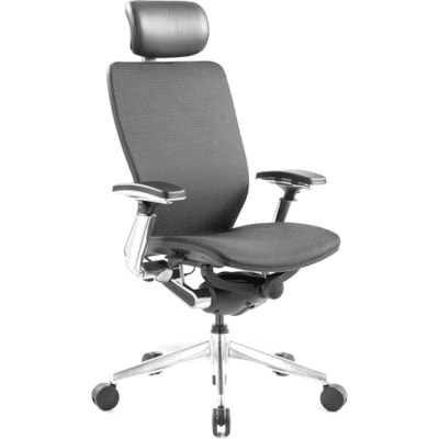 Nightingale - Fauteuil fonctionnel de direction à dossier mi-haut IC2 - Seat Color Noir - Back Color Noir - Dossier mi-dos - 5 branches Base - Accoudoir - 1 chaque MID BACK EXECUTIVE CHAIR ALL MESH