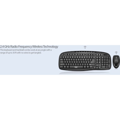 Adesso WKB-1330CB 2.4 GHz Wireless Desktop Keyboard and Mouse Combo - USB Membrane Wireless RF 2.40 GHz Keyboard - 103 Key - English (US) - Black - USB Wireless RF Mouse - Optical - 1200 dpi - Scroll Wheel - QWERTY - Black - Internet Key, Play/Pause, Previous Track, Next Track, Volume Down, Volume U ize with full desktop function ality.  Multimedia a
