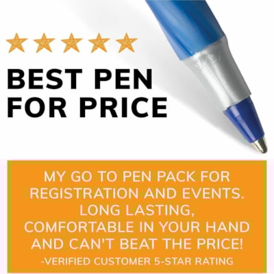 BIC Round Stic Grip Extra Comfort Blue Ballpoint Pens, Medium Point (1.2mm), 12-Count Pack, Excellent Writing Pens With Soft Grip for Superb Comfort and Control - 1.2 mm (0.05") Medium Pen Point - Blue Ink - 12 Pack ROUND STIC DISPOSABLE 