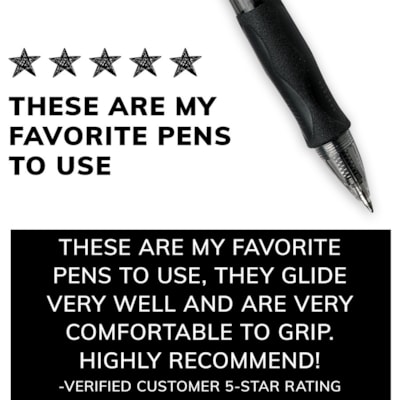 BIC Gel-ocity Original Black Gel Pens, Medium Point (0.7mm), 12-Count Pack, Retractable Gel Pens With Comfortable Grip - 0.7 mm (0.03") Medium Pen Point - Retractable - Black Ink - Gel-based - Translucent Barrel - 1 Each RETRACTABLE 