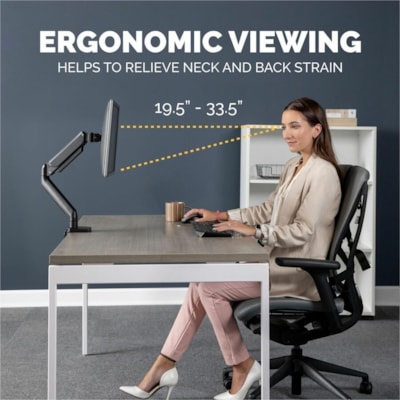 Fellowes Platinum Series Single Monitor Arm - Height Adjustable - 1 Display(s) Supported - 19.7" to 32" Screen Support - 17.60 lb (7983.23 g) Load Capacity - 75 x 75, 100 x 100 - VESA Mount Compatible - Steel - 1 Unit 2 USBPORTS.CLAMP/GROMMET MOUNT HOLDS 30"/20 LBS MONITOR