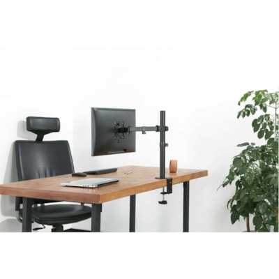 Manhattan 461542 Desk Mount for Monitor, LCD Monitor, Display, TV, Display Screen, LCD Display - Black - Height Adjustable - 1 Display(s) Supported - 10" to 32" Screen Support - 17.64 lb (8000 g) Load Capacity - 75 x 75, 100 x 100 - VESA Mount Compatible - Steel, Cast Metal - 1 unt with Double-Link Swing Arm  Holds One 13in to 3