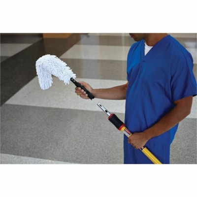 Rubbermaid Executive Series Hygen Quick Connect Flexi Wand, With Microfiber Dusting Sleev - 28.40" (721.36 mm) Overall Length - White HI-PILE 