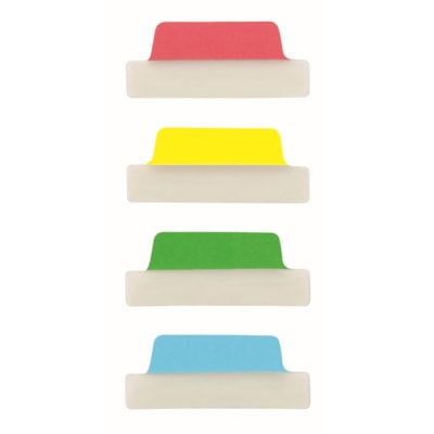 Avery® UltraTabs Repositionable Margin Tabs - 48 Tab(s) - 1" (25.40 mm) Tab Height x 2.50" (63.50 mm) Tab Width - Green Film, Clear Paper, Yellow, Red, Blue Tab(s) - 48 / Pack PK/48  TWO SIDED  WRITABLLE 