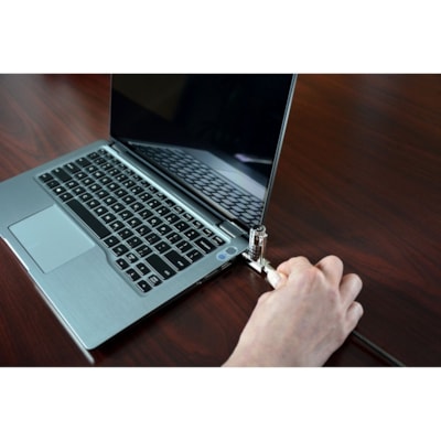Noble TZ07T Resettable Combination Wedge Lock - 5.9 ft (1.80 m) Cable - Resettable - 4-digit - Combination Lock - Silver - PVC Coated Steel, Stainless Steel - For Notebook  ation lock with cable trap and  storage pouch  TAA