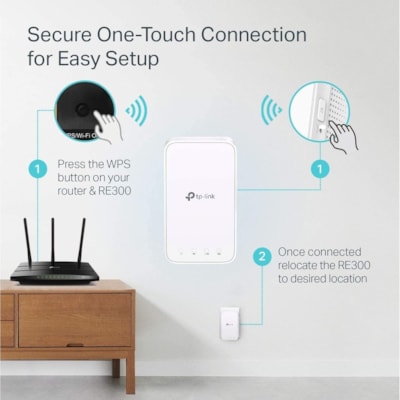 TP-Link Deco RE300 Dual Band IEEE 802.11ac 1.17 Gbit/s Wireless Range Extender - 2.40 GHz, 5 GHz - 2 x Internal Antenna(s) - Internal - 7.30 W - Plug-in  ACCS 