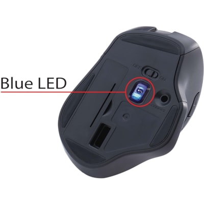 Verbatim Silent Ergonomic Wireless Blue LED Mouse - Red - Blue LED/Optical - Wireless - Radio Frequency - 2.40 GHz - Red - USB - 1600 dpi - 6 Button(s) - 1 Each RED 