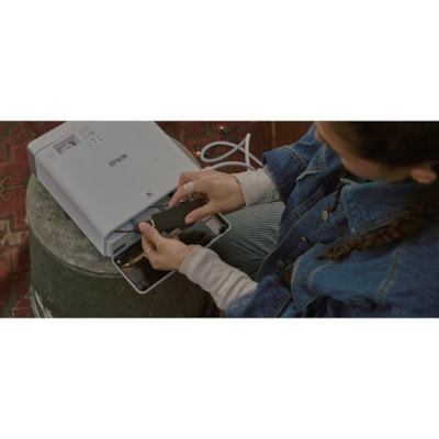 Epson EF-100 LCD Projector - 16:10 - White, Silver - 1280 x 800 - Front, Rear - 12000 Hour Normal Mode - 20000 Hour Economy Mode - HD - 2000 lm - HDMI - USB  PROJ 