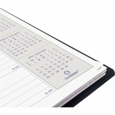 Blueline 2026 DuraGlobe 14-Month Monthly Planner - December to January - 8-7/8" x 7-1/8" - Black - Bilingual - Monthly - 14 Month - December 2025 to January 2027 - 7:00 AM to 6:00 PM - Hourly - 1 Month Double Page Layout - 7 1/8" (180.98 mm) x 8 7/8" (225.43 mm) Sheet Size - Twin Wire - Black - Pape  