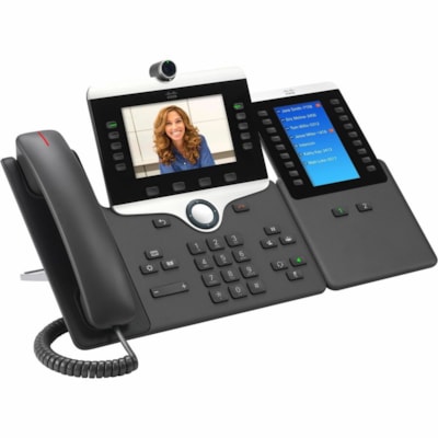 Cisco 8845 IP Phone - Refurbished - Corded - Corded - Bluetooth - Wall Mountable - Charcoal  - VoIP - 2 x Network (RJ-45) - PoE Ports  PERP 