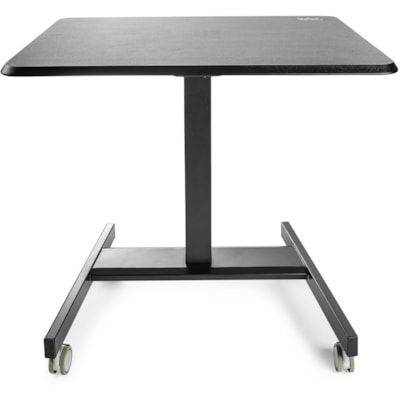 StarTech.com Mobile Standing Desk - Portable Sit-Stand Ergonomic Height Adjustable Cart on Wheels - Rolling Computer/Laptop Workstation - Sit-stand cart is easily movable; Stable base w/ lockable front wheels - Mobile standing desk with large 24x31.5in surface - 11lb Lift capacity - Easy to clean po le; Stable base w/ lockable fr ont wheels - Mobile