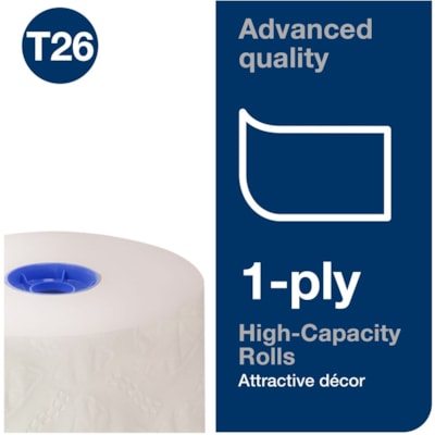 Papier hygiénique Recyclé TORK - 1 Plilongueur de 3,75 po (95,25 mm) - 2000 Feuilles/Rouleau - diamètre du rouleau 5,40 po (137,16 mm) - 1,65 po (41,91 mm) Matériau - Blanc - Fibre - 36 Rouleau 1 ÉPAISSEUR  36 ROULEAUX 