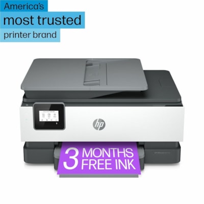 HP Officejet 8015e Wireless Inkjet Multifunction Printer - Color - Copier/Printer/Scanner - 18 ppm Mono/10 ppm Color Print - 4800 x 1200 dpi Print - Automatic Duplex Print - Up to 20000 Pages Monthly - Color Flatbed Scanner - 1200 dpi Optical Scan - Wireless LAN - ChromeOS, HP Smart App, Apple AirPr  PRNT 