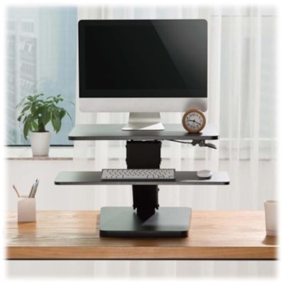 Tripp Lite series Safe-IT WWSSDTAM Multipurpose Desktop Riser - 29 lb (13154.18 g) Load Capacity - 17.50" (444.50 mm) Height x 23.60" (599.44 mm) Width x 24.20" (614.68 mm) Depth - Desktop - Black - For Monitor, Computer, Notebook, Keyboard, Smartphone, USB Hub, TV, Workstation - Antimicrobial, Keyb EIGHT SIT-STAND DESKTOP WORKST ATION
