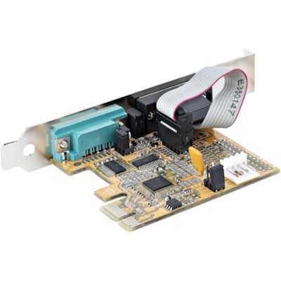 StarTech.com 2-Port PCI Express Serial Card, Dual Port PCIe to RS232 (DB9) Serial Card, 16C1050 UART, COM Retention, Windows & Linux - Connect serial RS232 (DB9) devices, using this PC Serial Card. Supports 16C1050 UART. LED lights to monitor activity on the PCI express DB9 card - The UART PCIe card  CTLR 