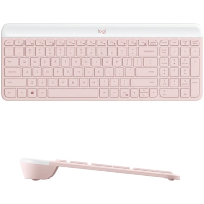 Logitech MK470 Keyboard & Mouse - USB Mechanical Wireless RF 2.40 GHz Keyboard - USB Wireless RF Mouse - Optical - 1000 dpi - Scroll Wheel - Symmetrical - AAA, AA - Compatible with Desktop Computer, Notebook for PC COMPACT & QUIET WIRELESS KEYBOARD & MOUSE COMBO - ROSE