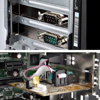 StarTech.com 2-Port PCI Express Serial Card, Dual Port PCIe to RS232 (DB9) Serial Card, 16C1050 UART, COM Retention, Windows & Linux - Connect serial RS232 (DB9) devices with this PC Serial Card. Supports 16C1050 UART - PCI Express serial card with LED activity lights - The UART PCIe supports 5/12V   CTLR 