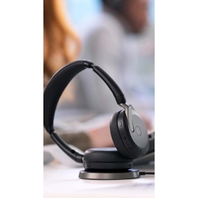 Jabra Evolve2 65 Flex Headset - Stereo - Wireless - Bluetooth - 98.4 ft (30 m) - 20 Hz to 20 kHz - On-ear - Binaural - Supra-aural - MEMS Technology, Noise Cancelling Microphone - Noise Canceling  