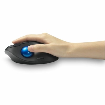Kensington Pro Fit Ergo TB450 Trackball - Optical - Wireless - Bluetooth - 2.40 GHz - Black - USB 2.0 Type A - 1600 dpi - Trackball, Scroll Wheel - 5 Programmable Button(s) - 1 / Each  TRACKBALL BLK 
