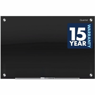 Quartet Infinity Magnetic Glass Dry-Erase Board, Black, 4' x 3' - 36" (914.40 mm) Width x 48" (1219.20 mm) Height - Black Tempered Glass Surface - Horizontal/Vertical - Magnetic - Frameless, Durable, Ghost Resistant, Stain Resistant, Scratch Resistant, Dent Resistant, Smooth Writing, Non-absorbent,  BLACK 